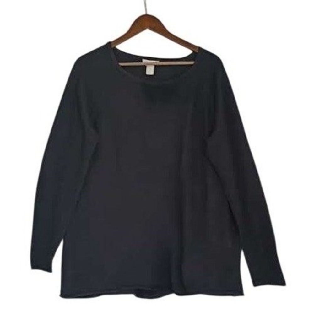 H&M Basic Super Cozy Large Charcoal Grey Wool Blend Crew Neck Knit Sweater